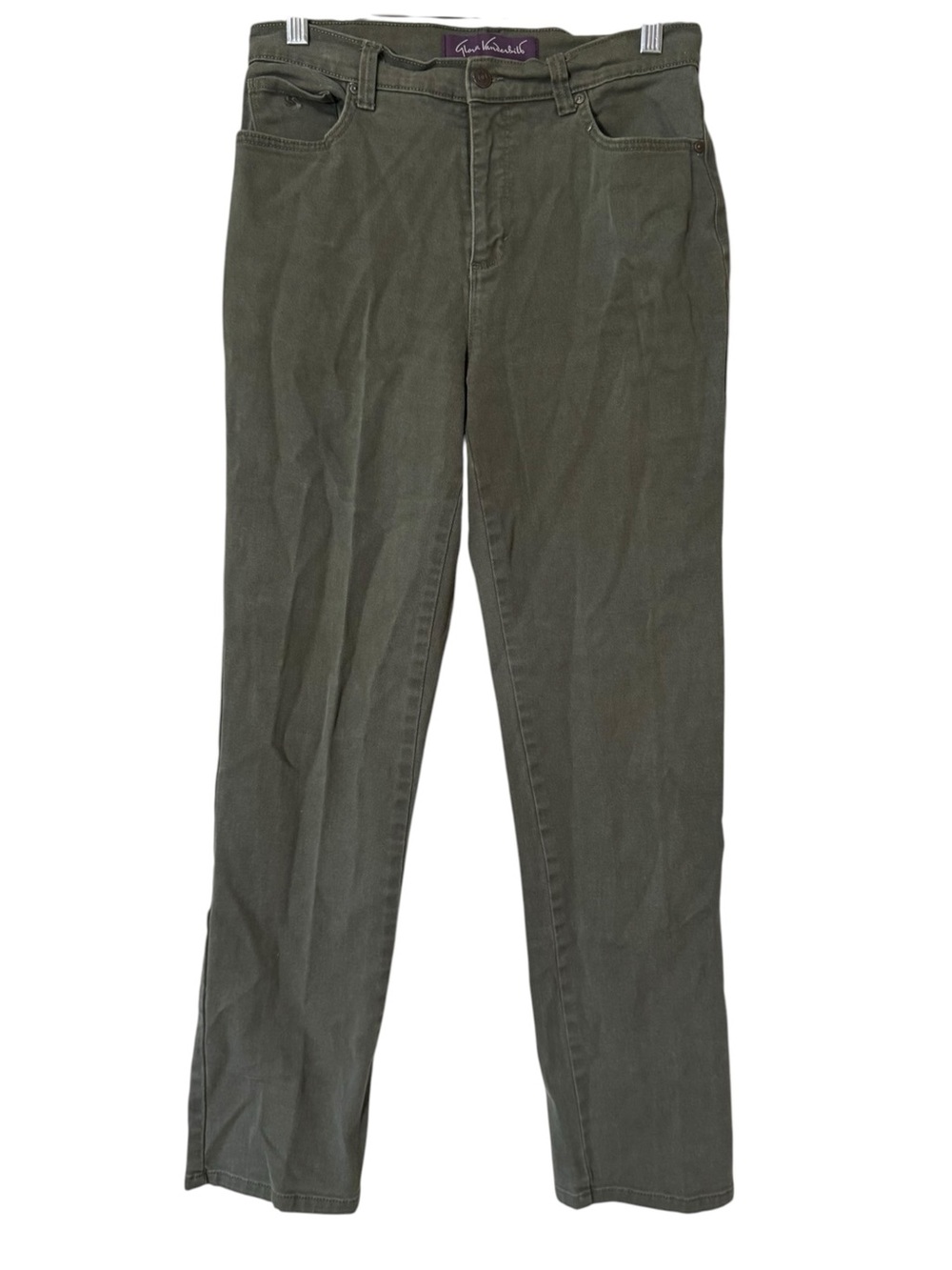 Gloria Vanderbilt Amanda Jeans Womens Size 6 Green Stretch Cotton Blend Comfort